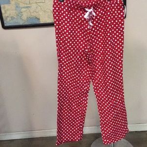 Red white polka dot pj pants